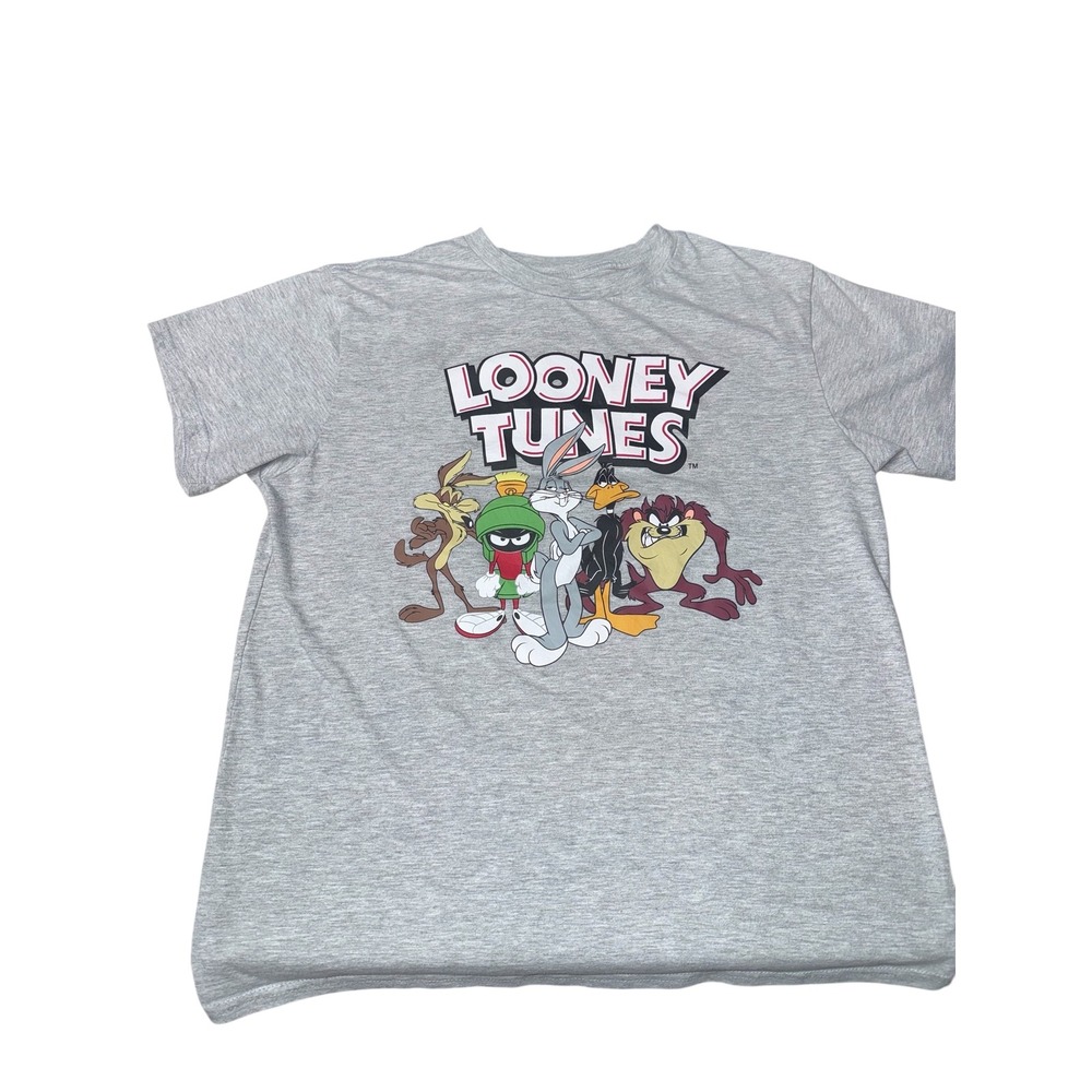 Looney Tunes T Shirt XL Gray‎ Graphic Print Bugs Bunny Marvin Daffy Duck Taz